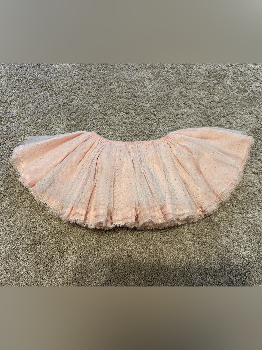 oh baby! Girls Pink Glitter Tulle Tutu Skirt Size 1/2 Pull-On Elastic